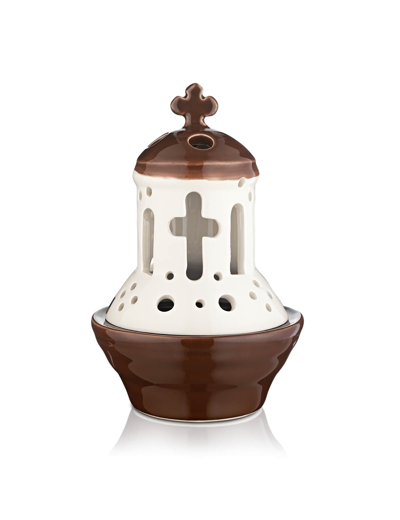 Ceramic two-tone vigil lamp – detail view | TheHolyArt
