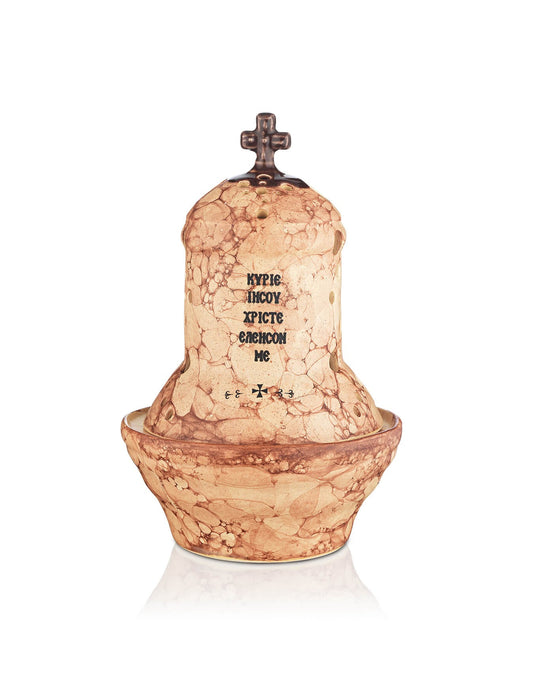 Ceramic vigil lamp – front view | TheHolyArt