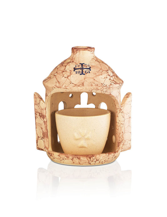 Ceramic vigil lamp – front view | TheHolyArt