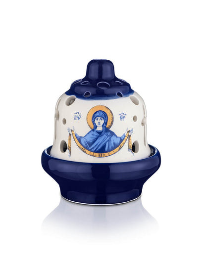 Ceramic two-tone vigil lamp – front view | TheHolyArt
