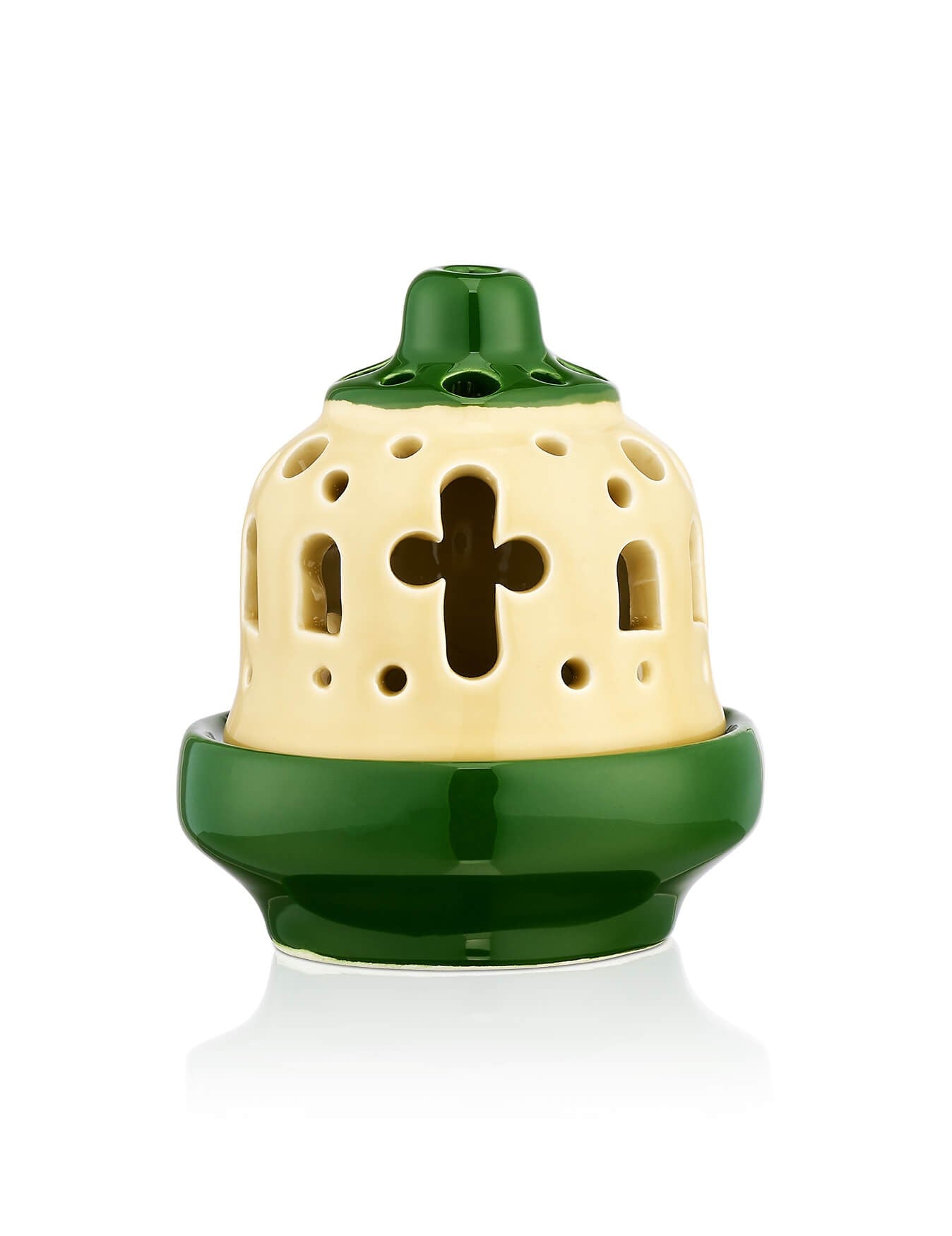 Ceramic Byzantine two-tone vigil lamp – detail view | TheHolyArt