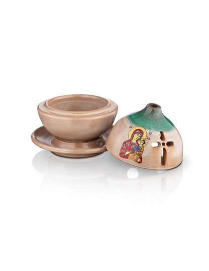 Ceramic two-tone vigil lamp – detail view | TheHolyArt