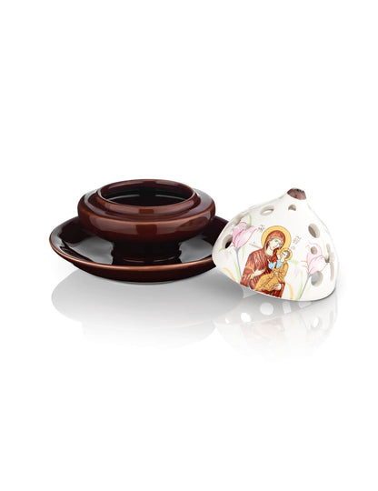 Ceramic two-tone vigil lamp – detail view | TheHolyArt