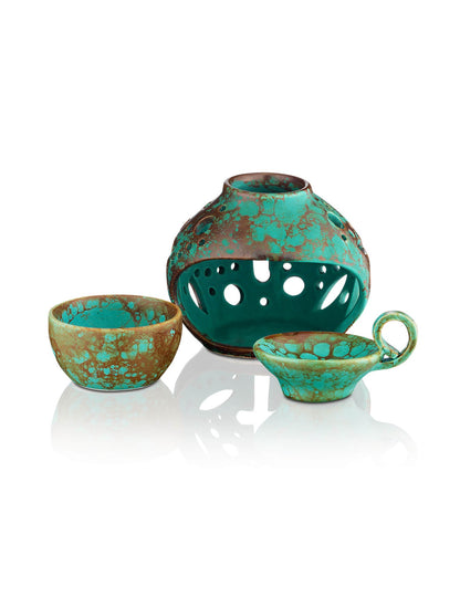 Ceramic vigil lamp – with glass cup | TheHolyArt