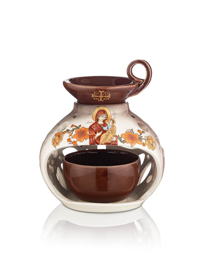 Ceramic two-tone vigil lamp – front view | TheHolyArt