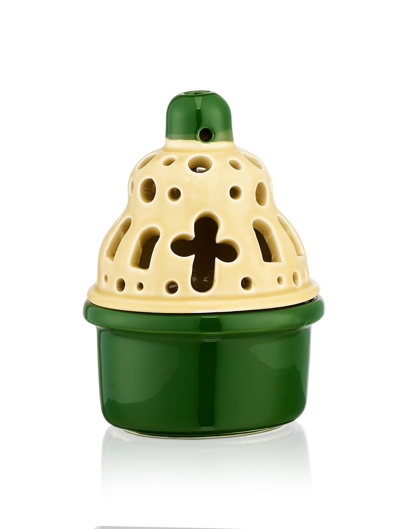 Ceramic Byzantine two-tone vigil lamp – detail view | TheHolyArt