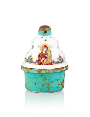 Ceramic vigil lamp – front view | TheHolyArt