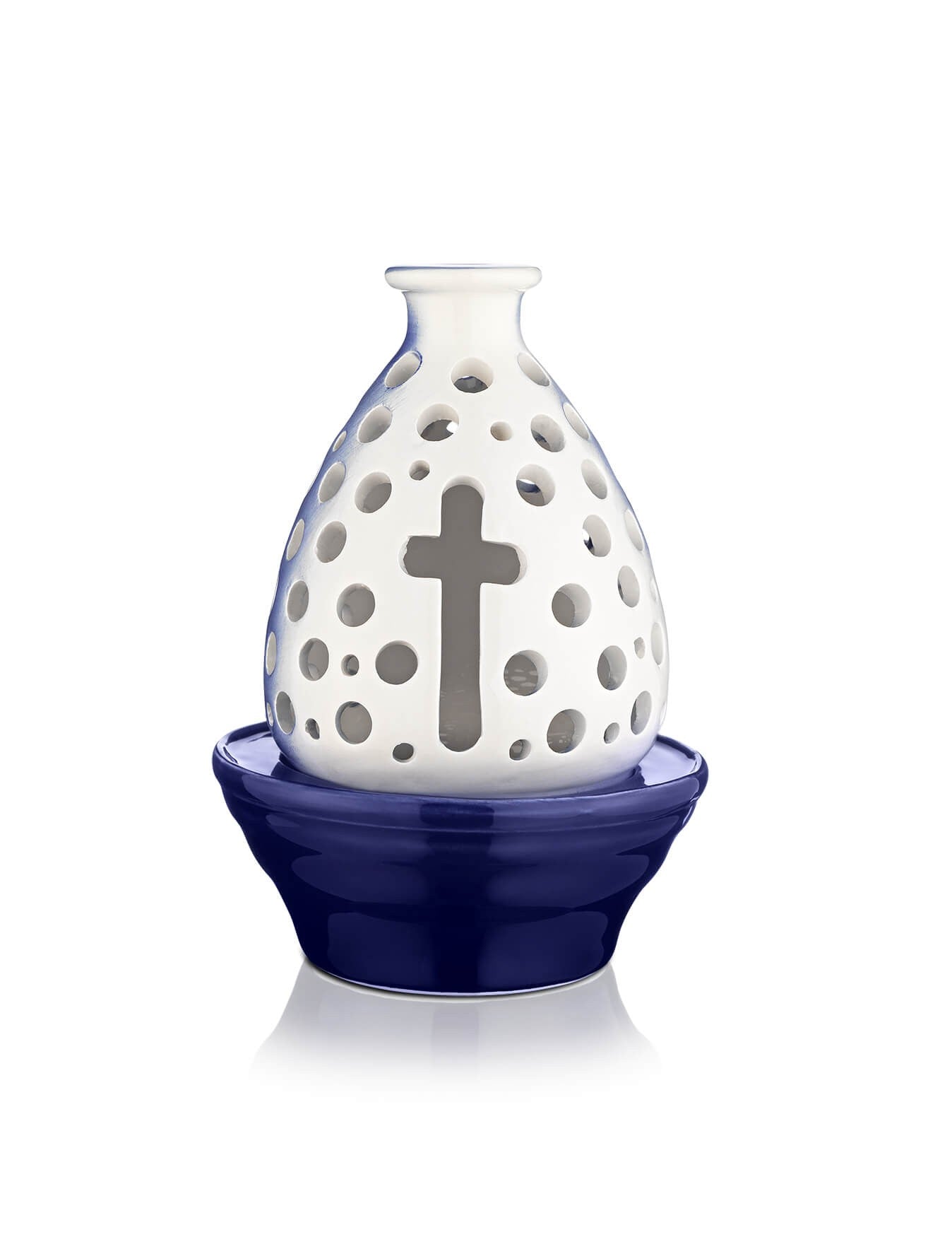 Ceramic two-tone vigil lamp Holy Belt – detail view | TheHolyArt