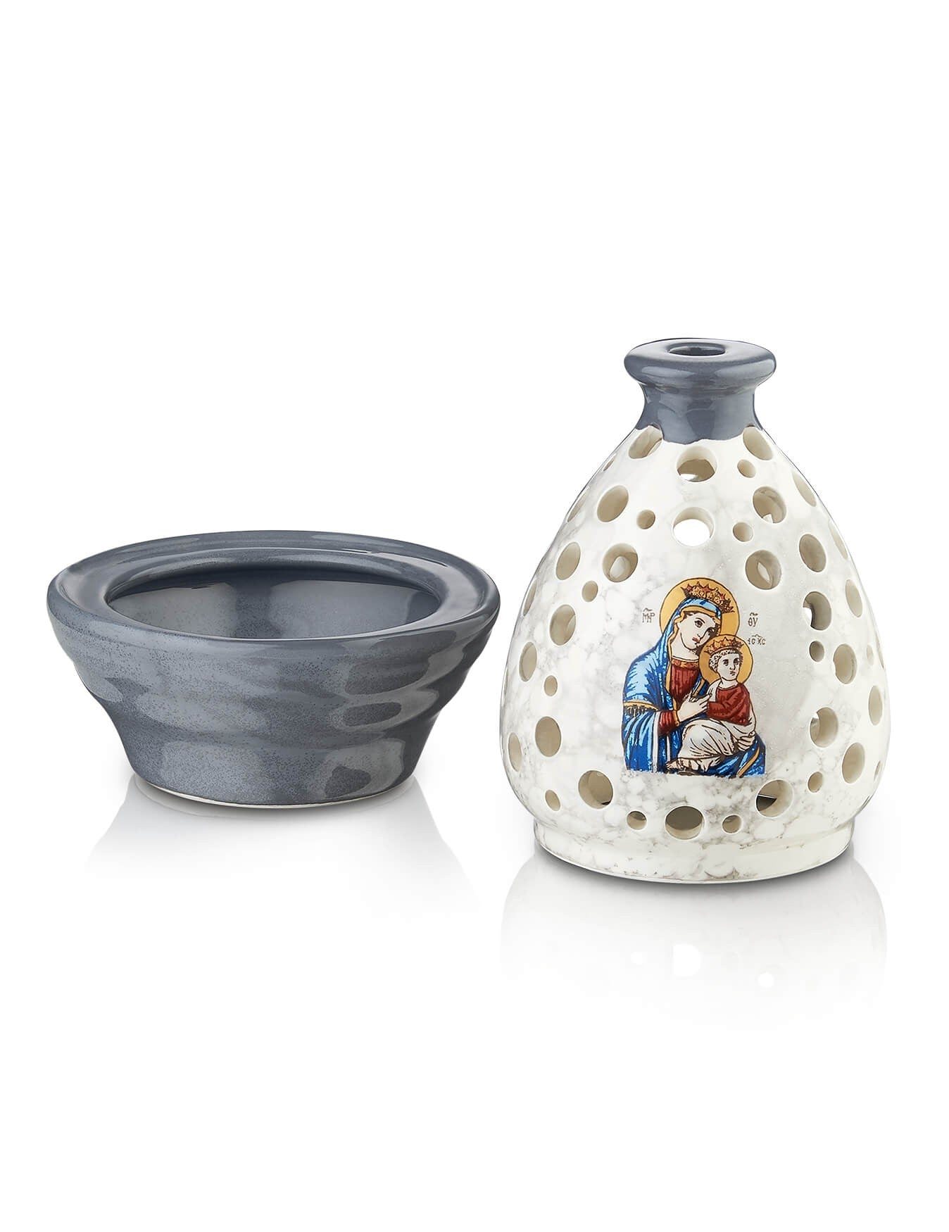 Ceramic vigil lamp – with glass cup | TheHolyArt