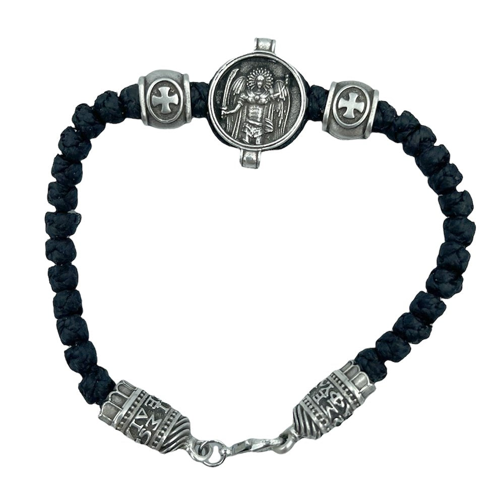 Black Handmade Prayer Rope with Archangel Michael