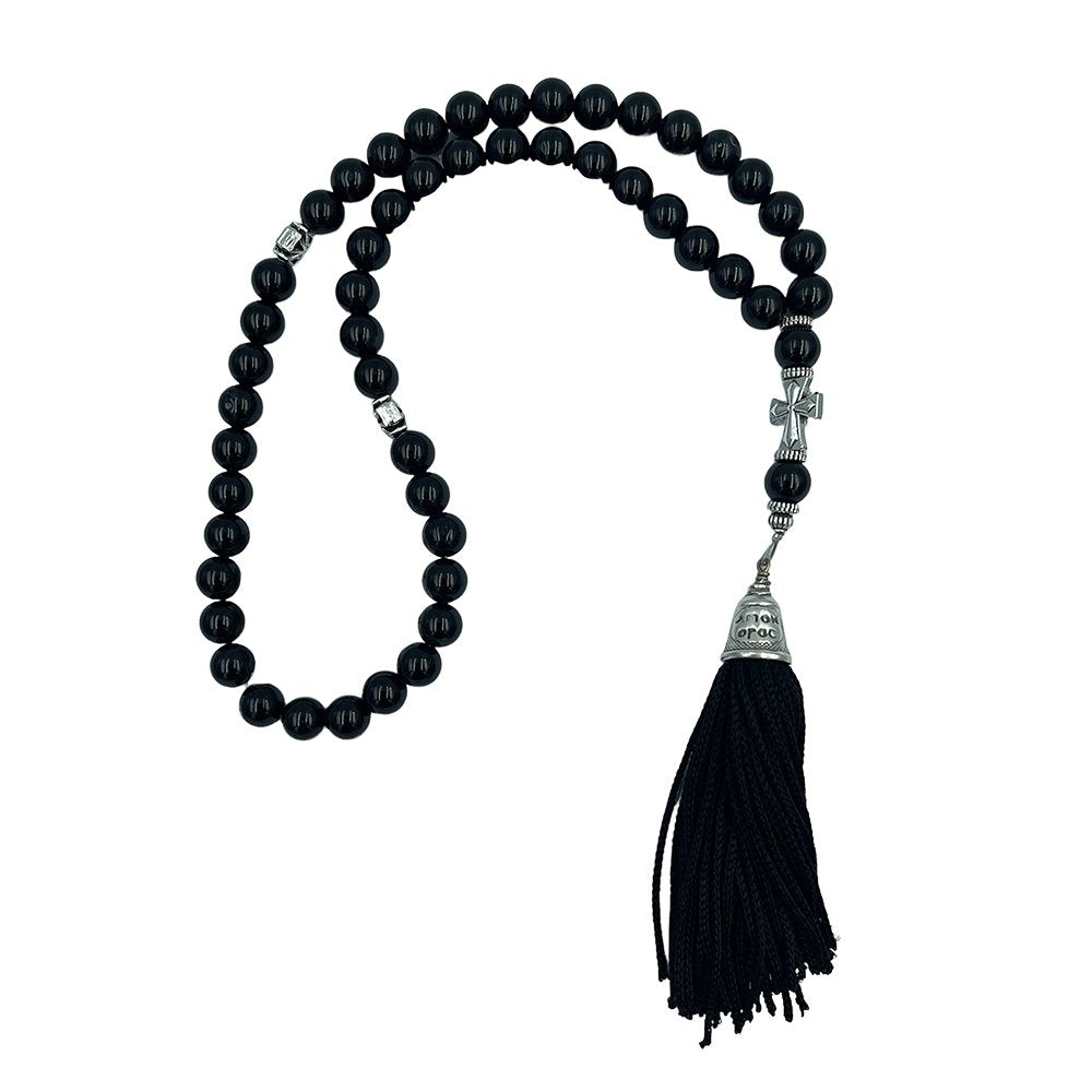 50 knot handmade Greek Orthodox gemstone prayer rope - TheHolyArt