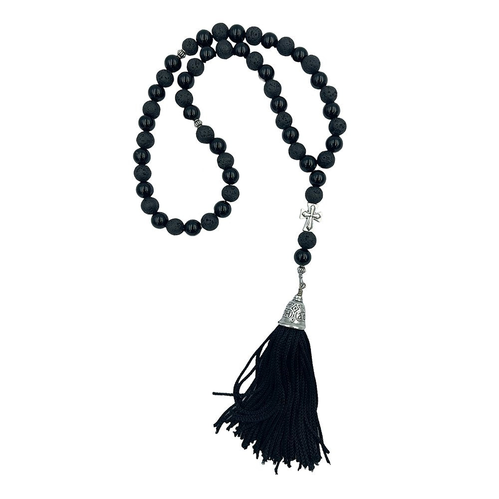 50 knot handmade Greek Orthodox gemstone prayer rope - TheHolyArt