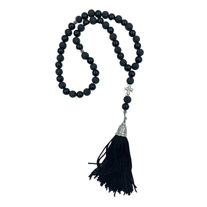 50 knot handmade Greek Orthodox gemstone prayer rope - TheHolyArt
