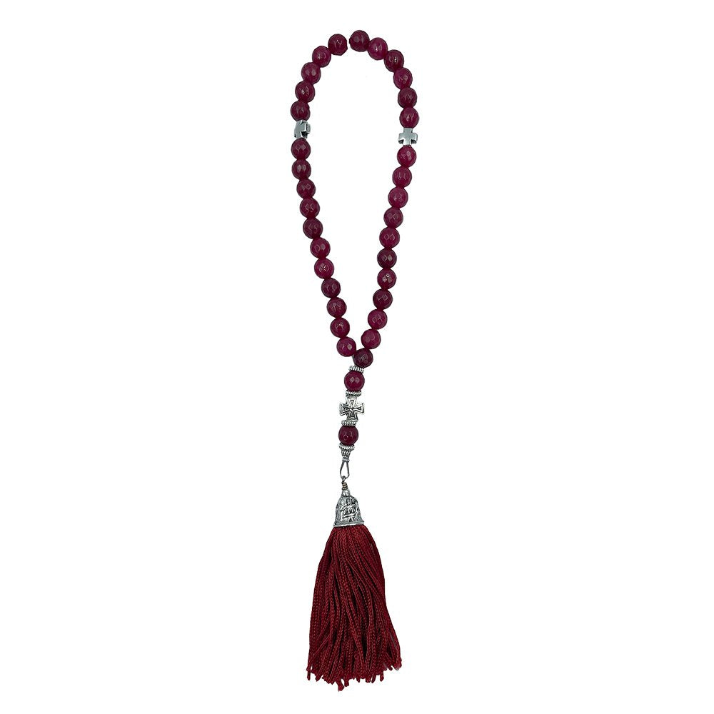 33 knot handmade Greek Orthodox gemstone prayer rope - TheHolyArt