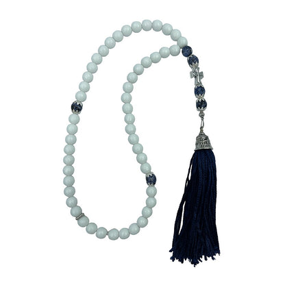 50 knot handmade Greek Orthodox gemstone prayer rope - TheHolyArt