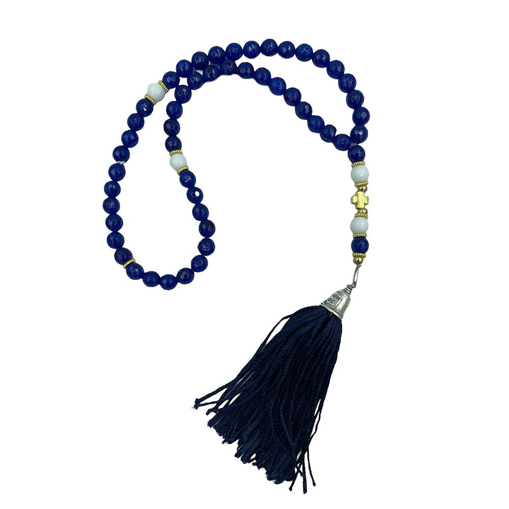 50 knot handmade Greek Orthodox gemstone prayer rope - TheHolyArt