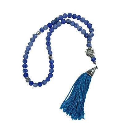 50 knot handmade Greek Orthodox gemstone prayer rope - TheHolyArt