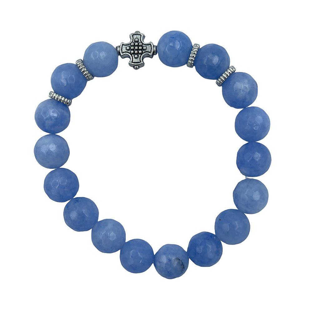 Handmade Greek Orthodox 10mm bead gemstone prayer bracelet - TheHolyArt
