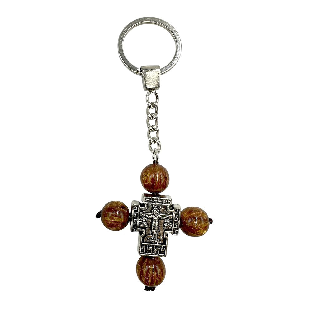 Chrysolite stone Greek Orthodox metal keychain - TheHolyArt