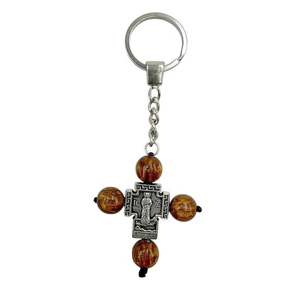 Chrysolite stone Greek Orthodox metal keychain - TheHolyArt