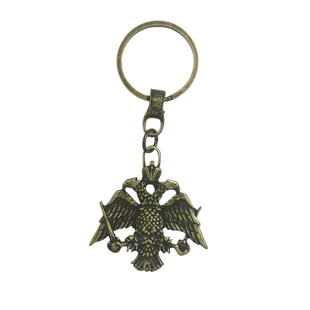 Byzantine double-headed eagle Greek Orthodox metal keychain - TheHolyArt