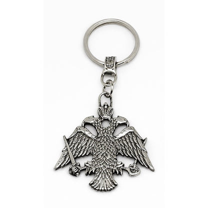 Byzantine double-headed eagle Greek Orthodox metal keychain - TheHolyArt