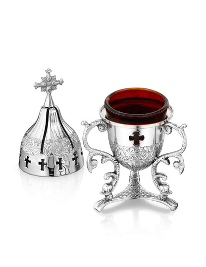 Brass Byzantine vigil lamp Byzantine – detail view | TheHolyArt