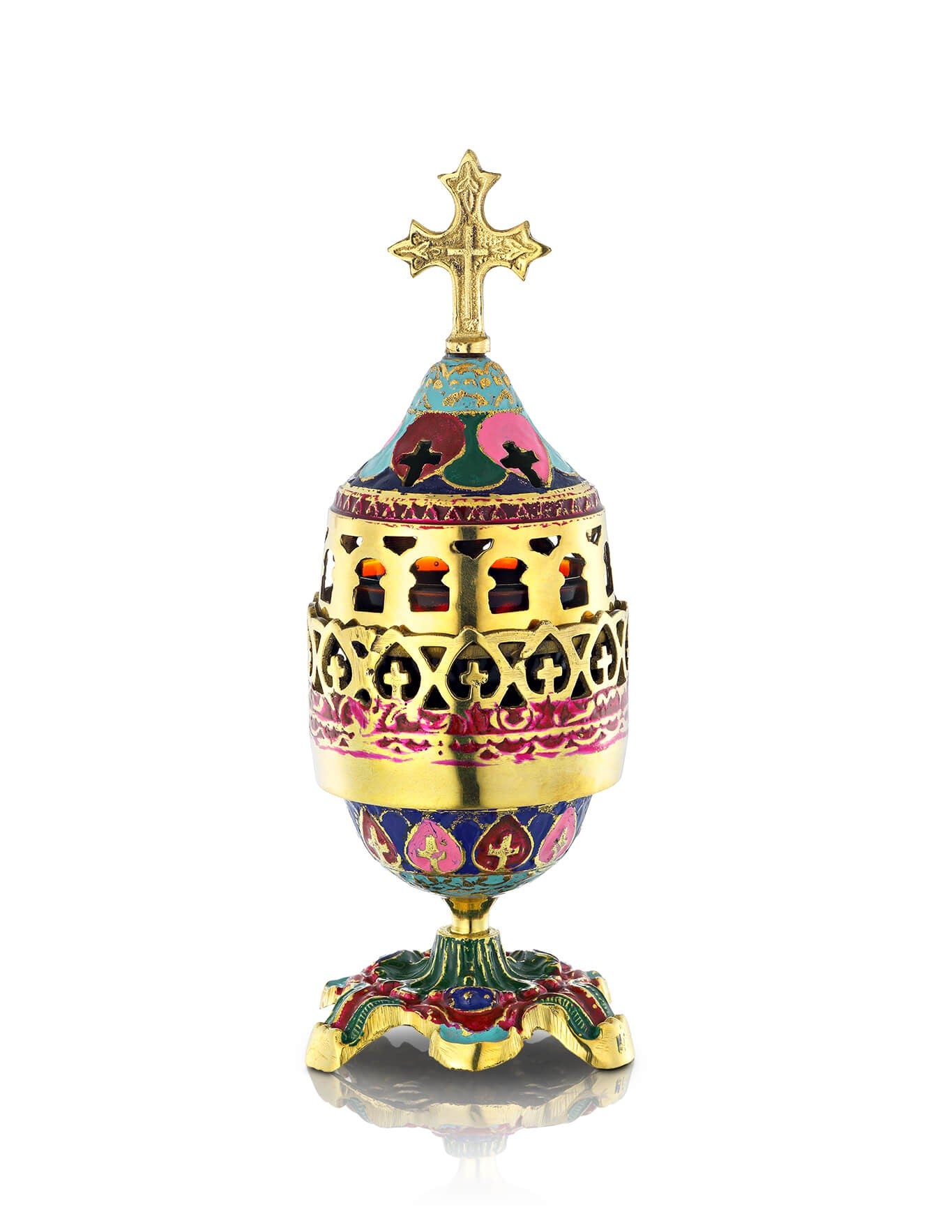 Brass vigil lamp – front view | TheHolyArt