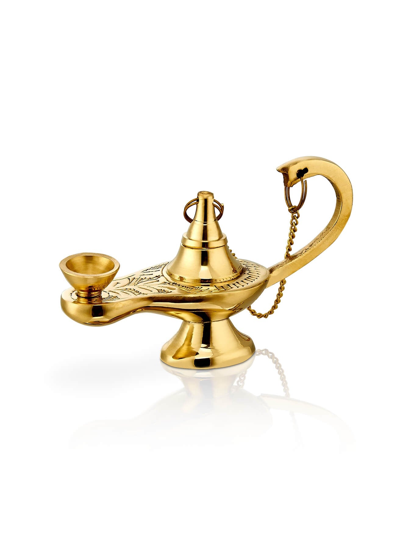 Brass vigil lamp Small Oil Lamp design – front view | TheHolyArt