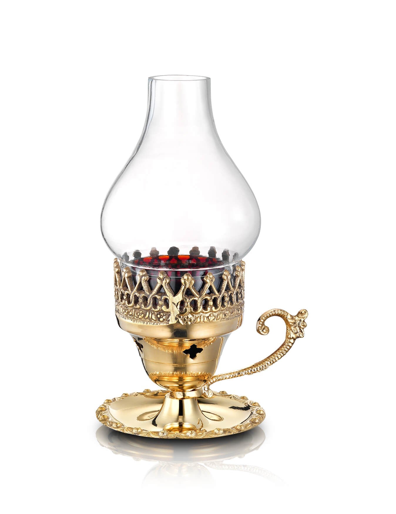 Brass vigil lamp – front view | TheHolyArt