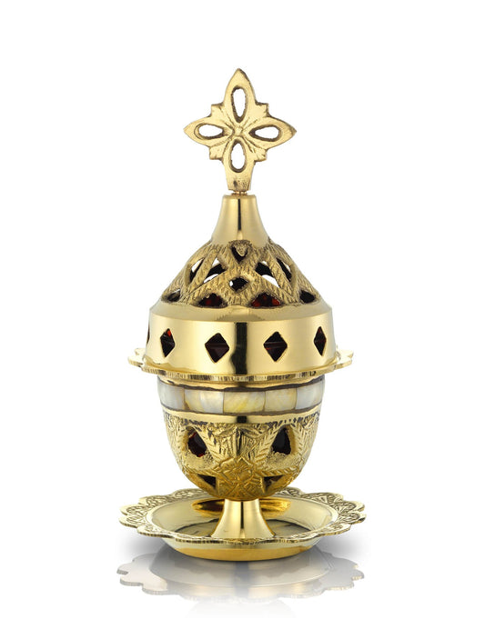 Brass vigil lamp – front view | TheHolyArt
