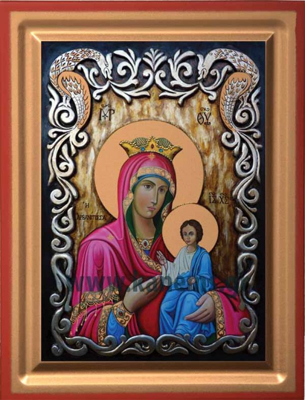 Virgin Mary Arvanitissa - detail (carved wood)