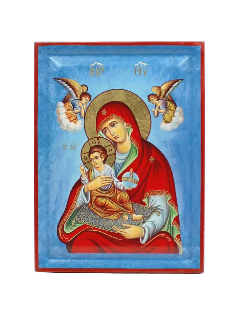 Virgin Mary of Corfu Serigraphy Icon - Engraved Wood