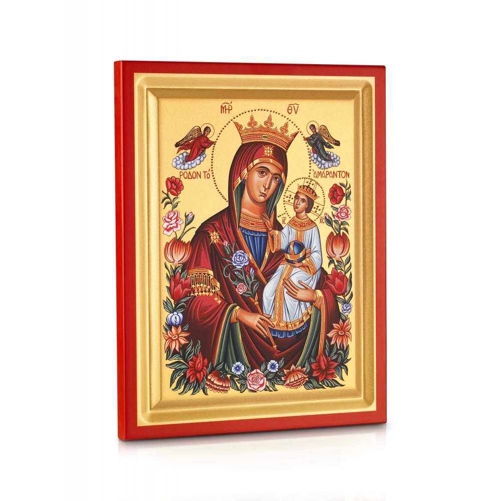 Virgin Mary "the Amaranth Rose" - Carved Wood - 1
