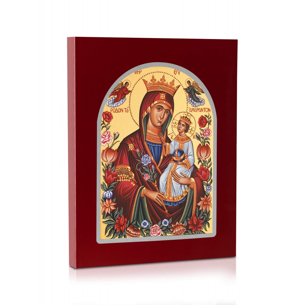 Virgin Mary "the Amaranth Rose" - Carved Wood - 4