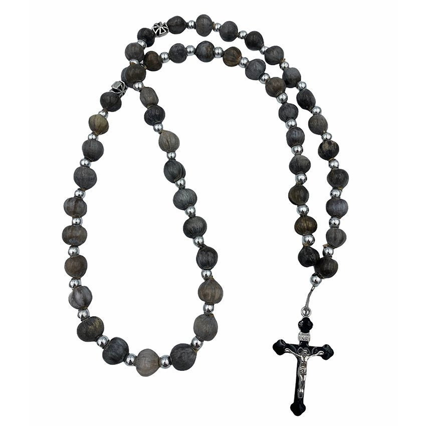 Prayer Rope Tears of the Virgin 50 bead Enamel Cross Silver