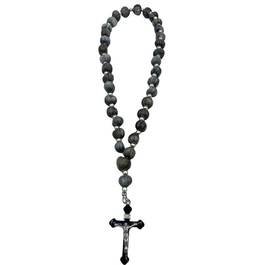 Prayer Rope Tears of the Virgin 33 bead Enamel Cross Silver