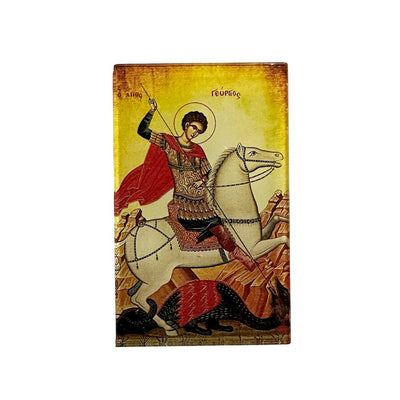 Saint George Greek Orthodox plexiglass icon fridge magnet - TheHolyArt