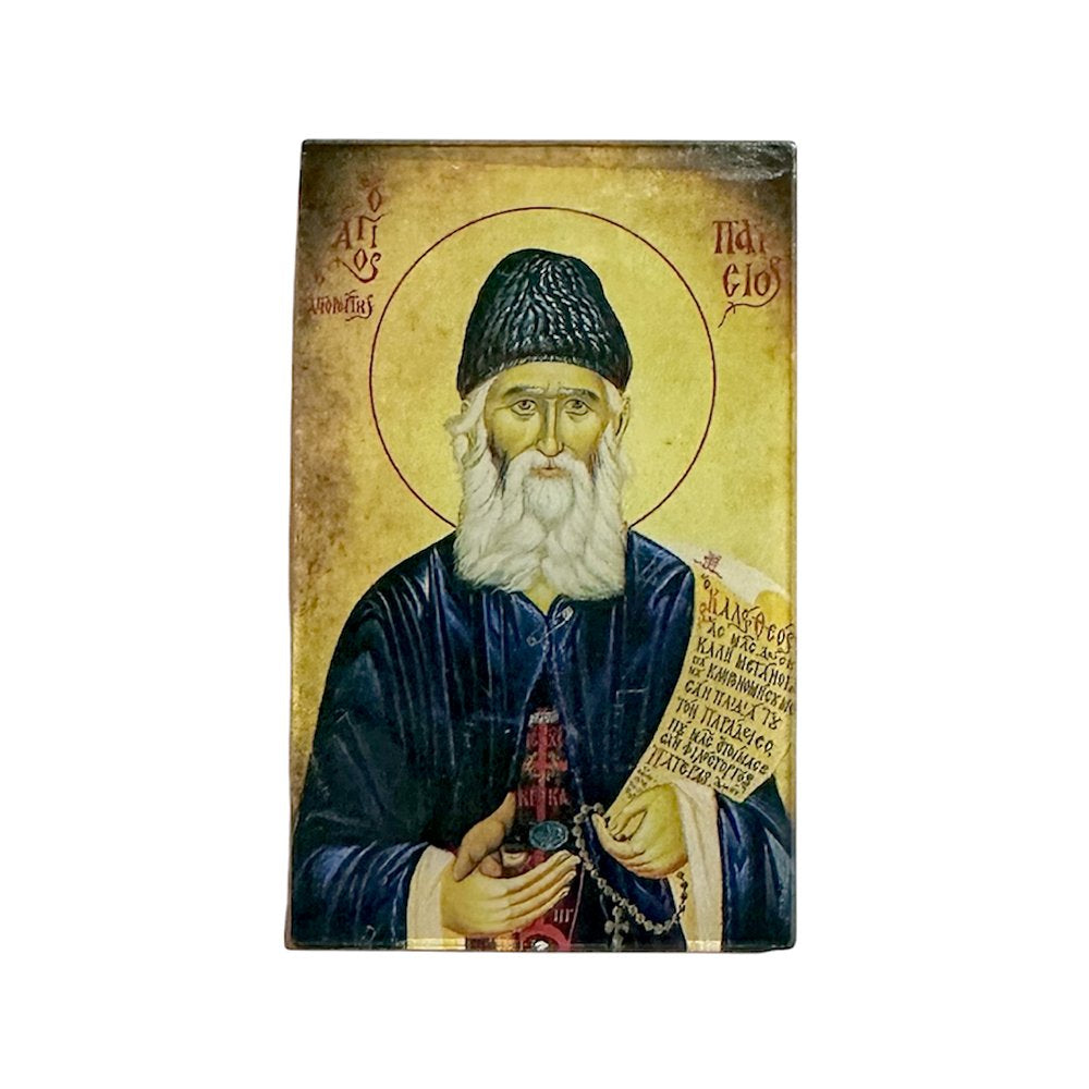 Saint Paisios Greek Orthodox plexiglass icon fridge magnet - TheHolyArt