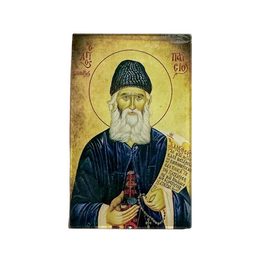 Saint Paisios Greek Orthodox plexiglass icon fridge magnet - TheHolyArt
