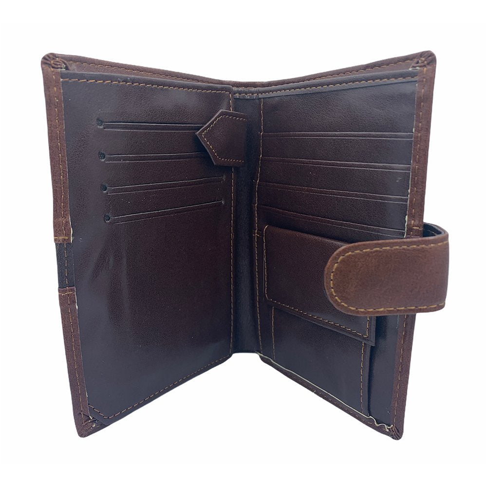 Men's Greek Orthodox cross vertical faux leather wallet - TheHolyArt