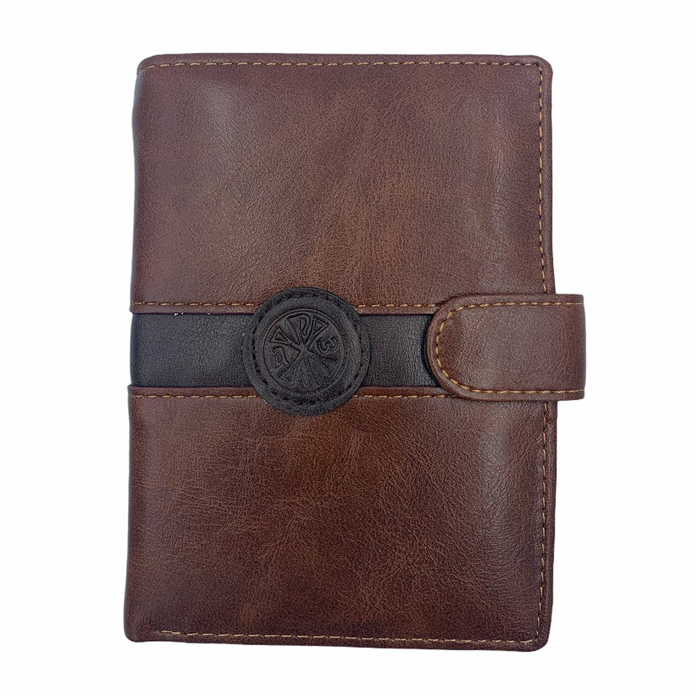 Men's Greek Orthodox cross vertical faux leather wallet - TheHolyArt