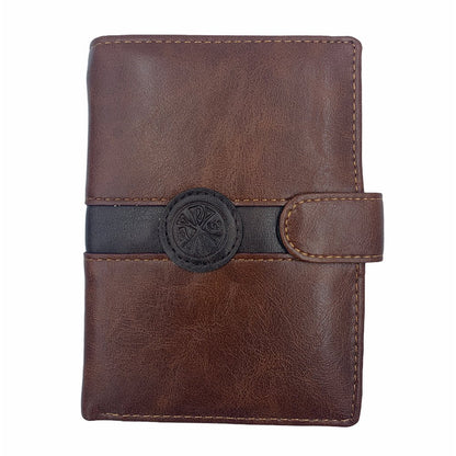 Men's Greek Orthodox cross vertical faux leather wallet - TheHolyArt