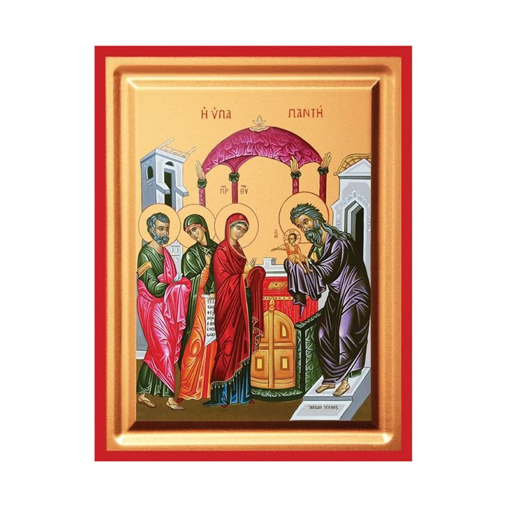 Presentation of Christ (Candlemas) Serigraphy Icon - Carved Wood