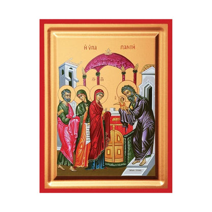 Presentation of Christ (Candlemas) Serigraphy Icon - Carved Wood