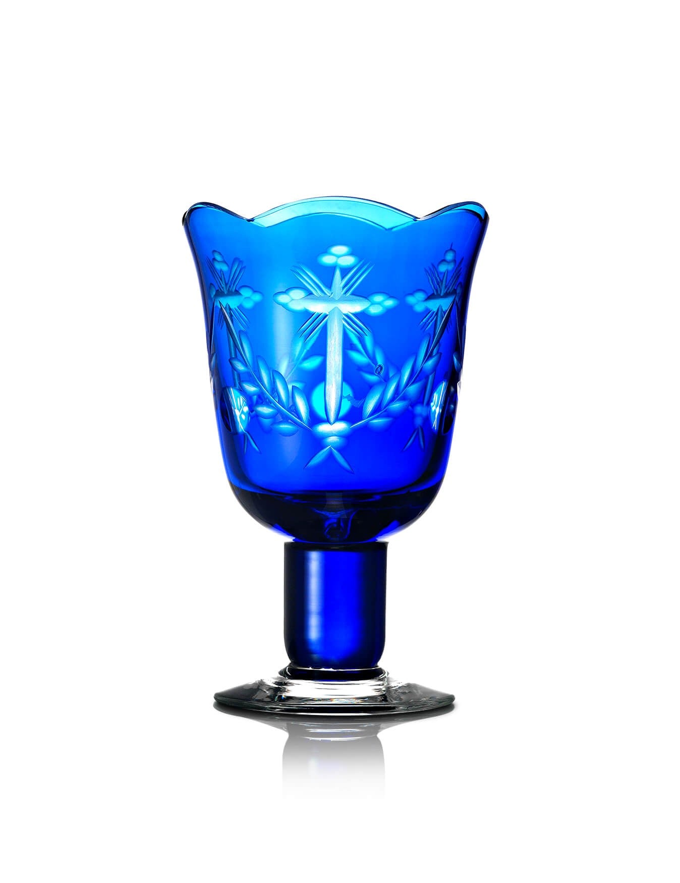 Romanian blue vigil lamp – front view | TheHolyArt