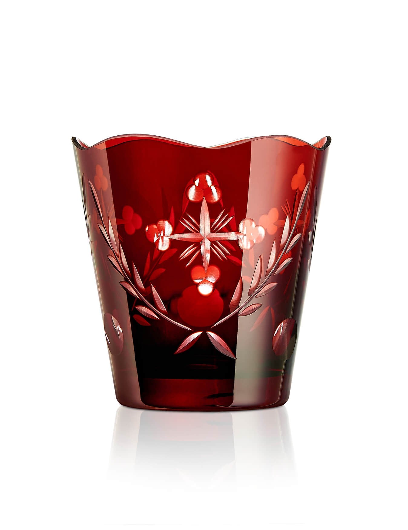 Romanian red vigil lamp – front view | TheHolyArt
