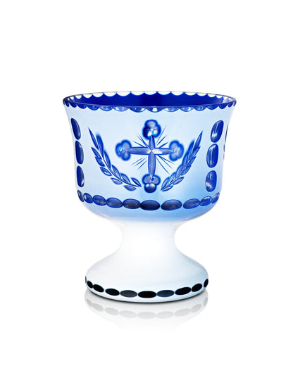 Romanian blue vigil lamp – front view | TheHolyArt