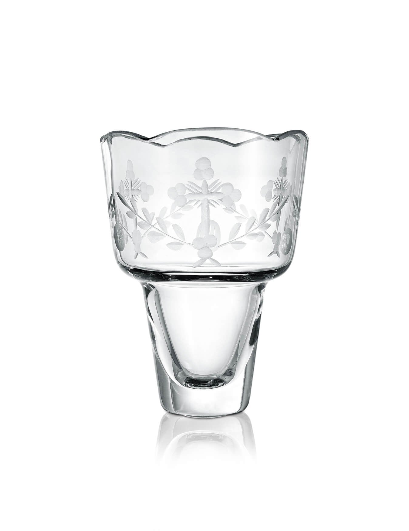 Romanian vigil lamp Transparent Cut-out design – front view | TheHolyArt
