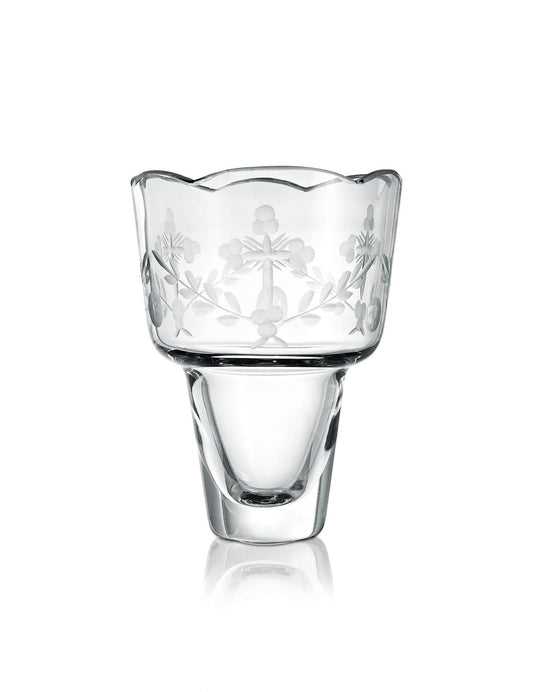 Romanian vigil lamp Transparent Cut-out design – front view | TheHolyArt